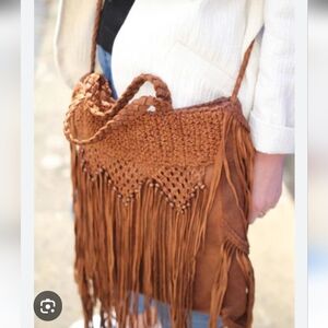 Artisan Brown Fringe Shoulder Bag